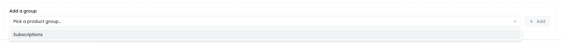 The Add a group dialog showing a picker of ungrouped values to register as a new group